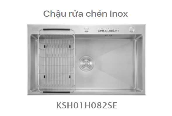 Chậu rửa chén inox - 1 Hộc CAESAR - KSH01H082SE