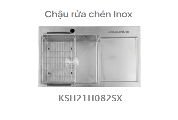 Chậu rửa chén inox - 1 Hộc CAESAR - KSH21H082SX