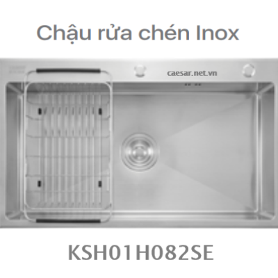Chậu rửa chén inox - 1 Hộc CAESAR - KSH01H082SE