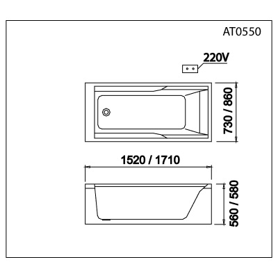 Bồn tắm xây - AT0550