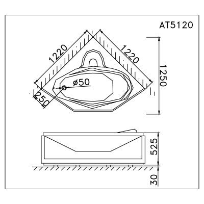 Bồn Tắm Góc - Chân Yếm - AT5120