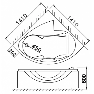 Bồn tắm góc xây - AT5140A