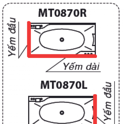 Bồn Tắm Massage Chân Yếm - MT0870L/R
