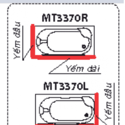 Bồn Tắm Massage + Massage Hơi Chân Yếm - MT3370SL/R