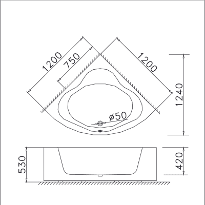 Bồn Tắm Góc Chân Yếm - AT5220